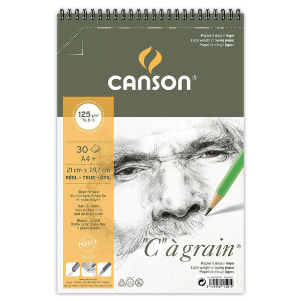 Canson Ca Grain Çizim Defteri 125gr A4 30 Yaprak Spiralli - 1
