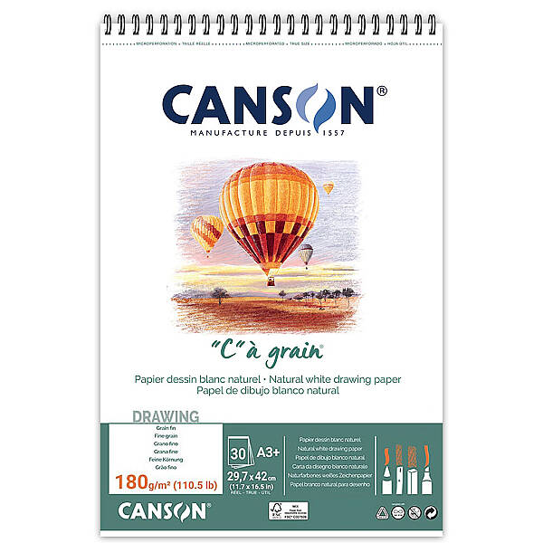 Canson Ca Grain Çizim Defteri 180gr A3 30 Yaprak Spiralli - 1