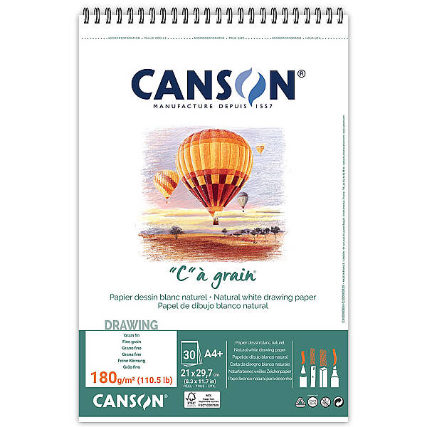 Canson Ca Grain Çizim Defteri 180gr A4 30 Yaprak Spiralli - 1