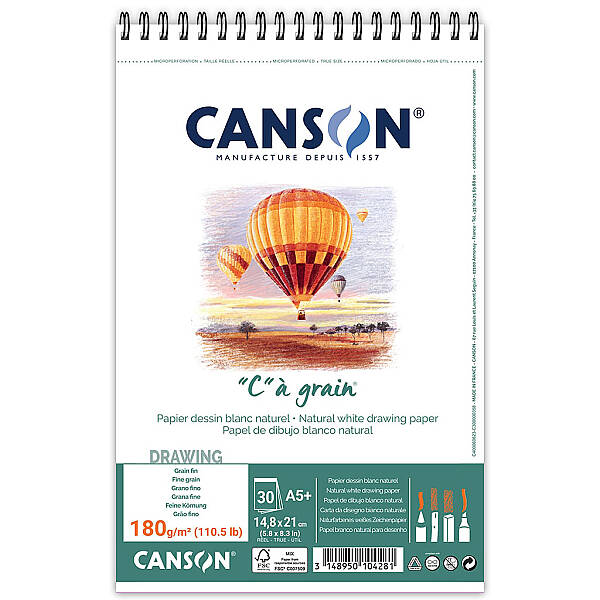 Canson Ca Grain Çizim Defteri 180gr A5 30 Yaprak Spiralli - 1