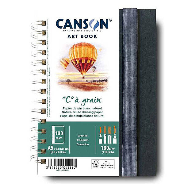 Canson Ca Grain Çizim Defteri 180gr A5 50 Yaprak Sert Kapak - 1