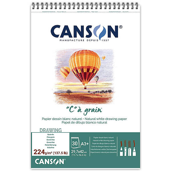 Canson Ca Grain Çizim Defteri 224gr A3 30 Yaprak Spiralli - 1