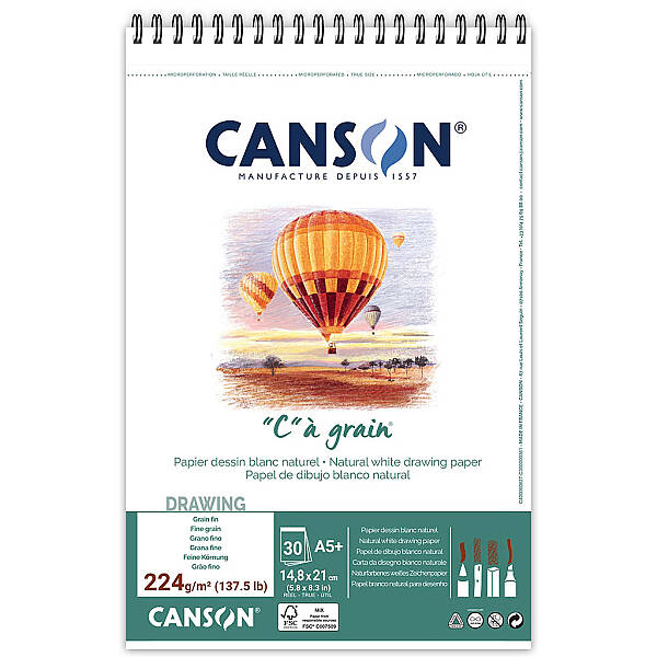 Canson Ca Grain Çizim Defteri 224gr A5 30 Yaprak Spiralli - 1
