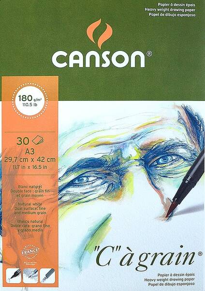 Canson Cagrain Çok Amaçlı Resim Defteri 180gr 30 Yaprak A3 29,7X42cm - 1