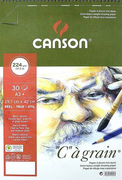 Canson Cagrain Çok Amaçlı Resim Defteri 224gr 30 Yaprak A3 29,7X42cm - 1