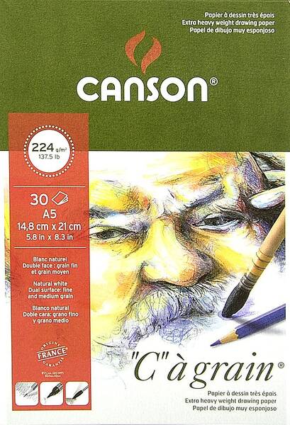 Canson Cagrain Çok Amaçlı Resim Defteri 224gr 30 Yaprak A5 14,8X21cm - 1