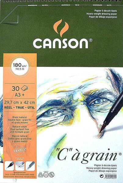 Canson Cagrain Çok Amaçlı Resim Defteri 180gr 30 Yaprak A3 29,7X42cm - 1