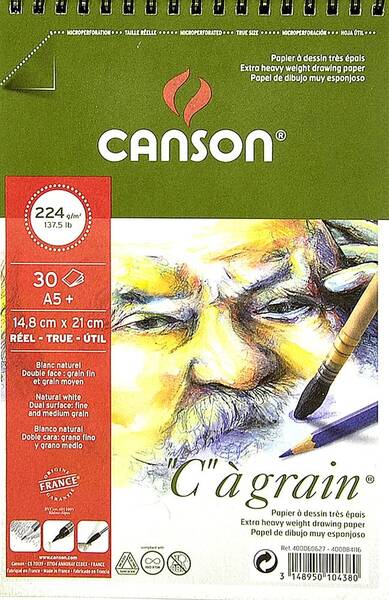 Canson Cagrain Çok Amaçlı Resim Defteri 224gr 30 Yaprak A5 14,8X21cm - 1