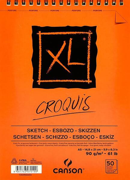 Canson Croquis XL Resim Defteri 90gr A5 14,8X21cm 50 Yaprak - 1