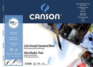 Canson Fineface Çok Amaçlı Resim Defteri 200gr 35X50cm 15 Yaprak - Canson