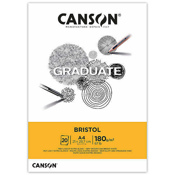 Canson Graduate Bristol Defter 180gr A4 20 Yaprak - 1