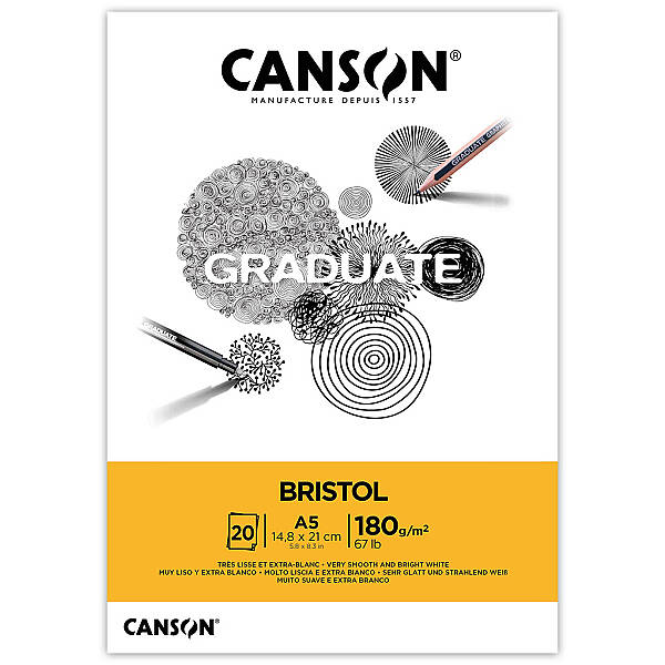 Canson Graduate Bristol Defter 180gr A5 20 Yaprak - 1