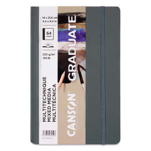 Canson Graduate Mixed Media Book Çok Amaçlı Defter 220gr 14X21,6cm Gri 32 Yaprak - Canson