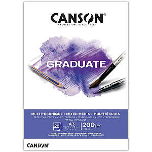 Canson Graduate Mixed Media Çok Amaçlı Defter 200gr A3 20 Yaprak - Canson