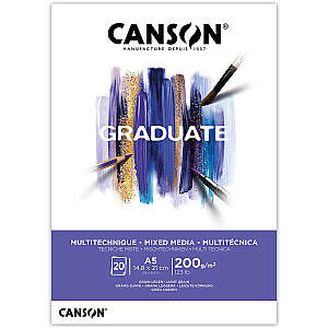 Canson Graduate Mixed Media Çok Amaçlı Defter 200gr A5 20 Yaprak - Canson