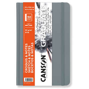 Canson Graduate Sketch & Notes Book Hardcover Defter 90gr 14X21,6cm 92 Yaprak Açık Gri - Canson