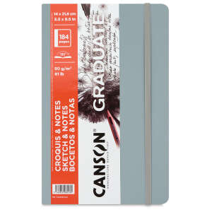 Canson Graduate Sketch & Notes Book Softcover Defter 90gr 14X21,6cm 92 Yaprak Açık Gri - Canson