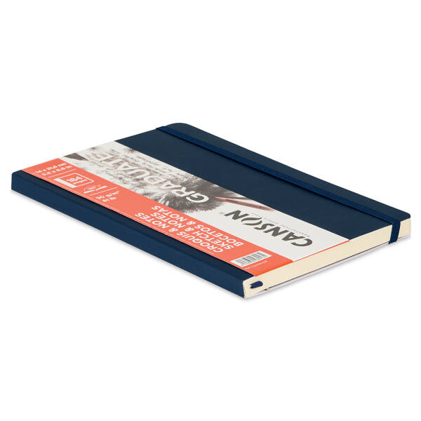 Canson Graduate Sketch & Notes Book Softcover Defter 90gr 14X21,6cm 92 Yaprak Koyu Mavi - 4