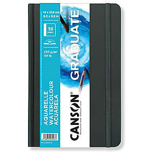 Canson Graduate Watercolor Sulu Boya Defteri 250gr 14X21,6cm 56 Sayfa Sert Kapak Dikey - Canson