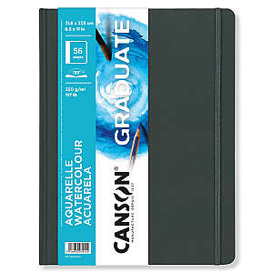 Canson Graduate Watercolor Sulu Boya Defteri 250gr 21,6X27,9cm 56 Sayfa Sert Kapak - Canson