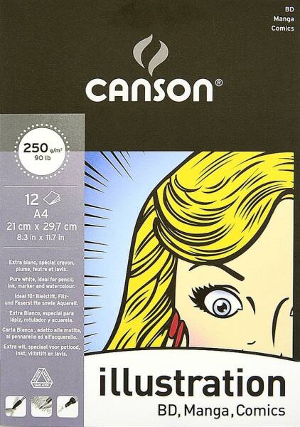 Canson İllüstrasyon Blok Bd Manga Comics 250Gr A4 12Yp - 1