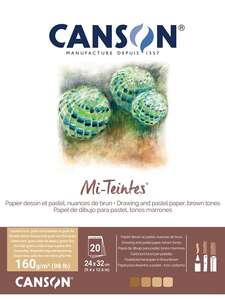 Canson Mi-Teintes Pastel Boya Defteri 160gr 24X32cm 20 Yaprak Kahve Tonları - Canson