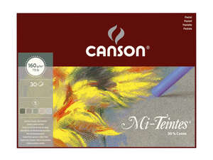 Canson Mi-Teintes Pastel Boya Defteri 160gr 24X32cm 30 Yaprak Gri Tonları - Canson