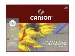Canson - Canson Mi-Teintes Pastel Boya Defteri 160gr 24X32cm 30 Yaprak Gri Tonları