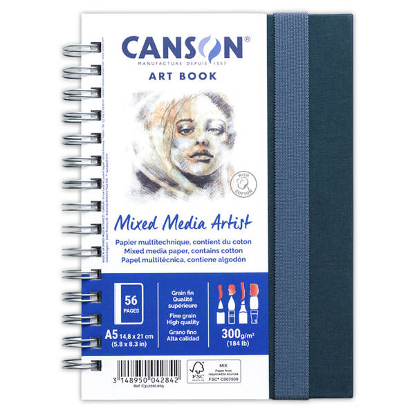 Canson Mixed Media Artist Çizim Defteri 300gr A5 Sert Kapak - 1
