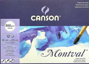 Canson - Canson Montval Sulu Boya Defteri 300 Gr 18X25 12 Yaprak
