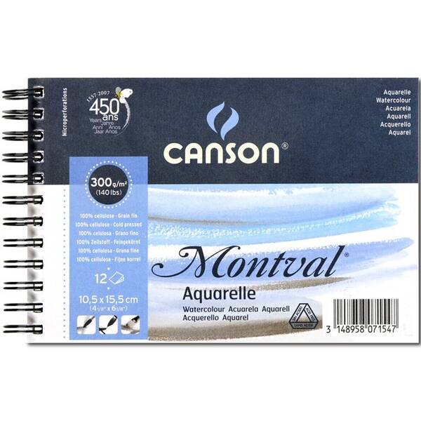 Canson Montval Sulu Boya Defteri 300Gr 10,5X15,5 12 Yaprak - 1