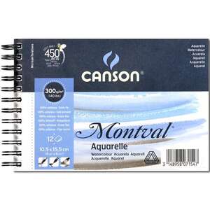 Canson Montval Sulu Boya Defteri 300Gr 10,5X15,5 12 Yaprak - Canson
