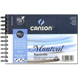 Canson - Canson Montval Sulu Boya Defteri 300Gr 10,5X15,5 12 Yaprak