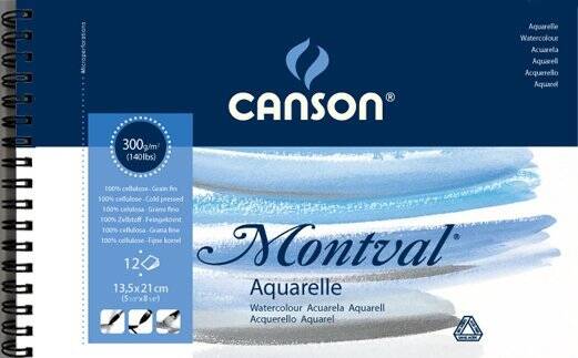 Canson Montval Sulu Boya Defteri 300Gr 13,5X21 12 Yaprak - 1