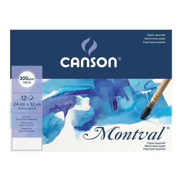 Canson Montval Sulu Boya Defteri 300Gr 24X32 12 Yaprak - 1