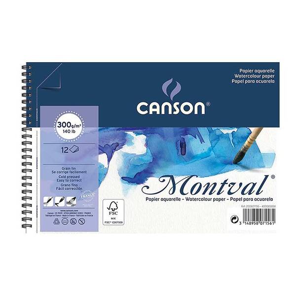 Canson Montval Sulu Boya Defteri 300Gr 32X41 12 Yaprak - 1