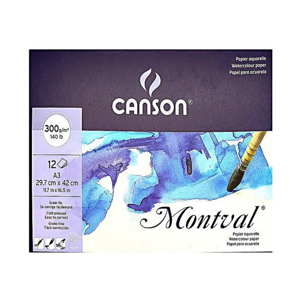 Canson Montval Sulu Boya Defteri 300Gr A3 29,7X42 12 Yaprak - 1