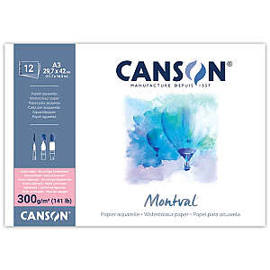 Canson Montval Sulu Boya Defteri 300gr A3 Sıcak Baskı Dokusuz 12 Yaprak - Canson