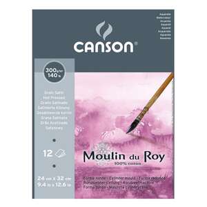 Canson Moulin Du Roy Suluboya Defteri 300Gr 24X32 12 Yaprak Dokusuz - Canson