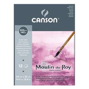 Canson - Canson Moulin Du Roy Suluboya Defteri 300Gr 24X32 12 Yaprak Dokusuz