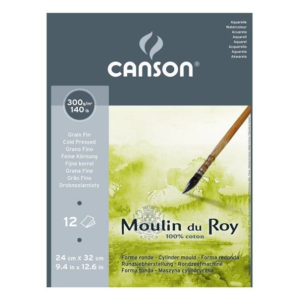 Canson Moulin Du Roy Suluboya Defteri 300Gr 24X32 12 Yaprak İnce Doku - 1