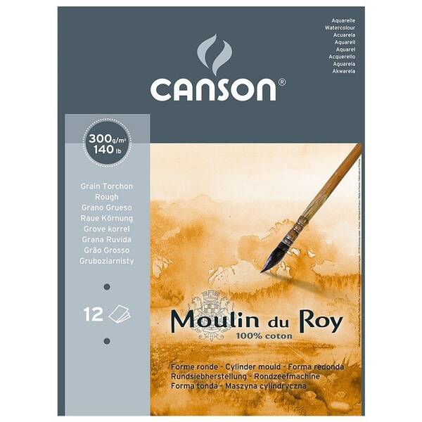 Canson Moulin Du Roy Suluboya Defteri 300Gr 24X32 12 Yaprak Kalın Doku - 1