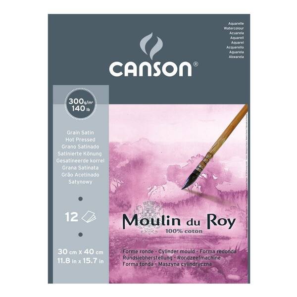 Canson Moulin Du Roy Suluboya Defteri 300Gr 30X40 12 Yaprak Dokusuz - 1