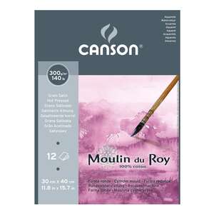 Canson Moulin Du Roy Suluboya Defteri 300Gr 30X40 12 Yaprak Dokusuz - Canson
