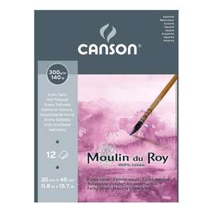 Canson - Canson Moulin Du Roy Suluboya Defteri 300Gr 30X40 12 Yaprak Dokusuz