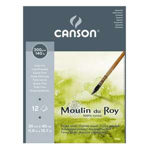 Canson - Canson Moulin Du Roy Suluboya Defteri 300Gr 30X40 12 Yaprak İnce Doku