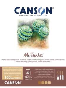 Canson Mi-Teintes Pastel Defteri 160 gr 24x32 cm 20 sf Kahve Tonları - 1