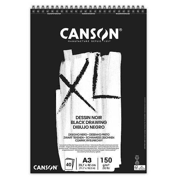 Canson XL Black Eskiz Defteri 150gr A3 40 Yaprak - 1
