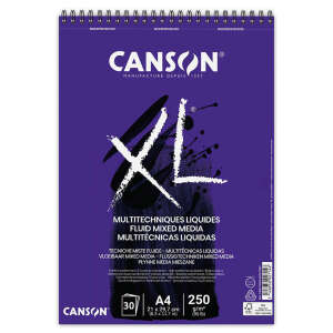 Canson XL Fluid Mixed Media Çok Amaçlı Defter 250gr A4 30 Yaprak - Canson