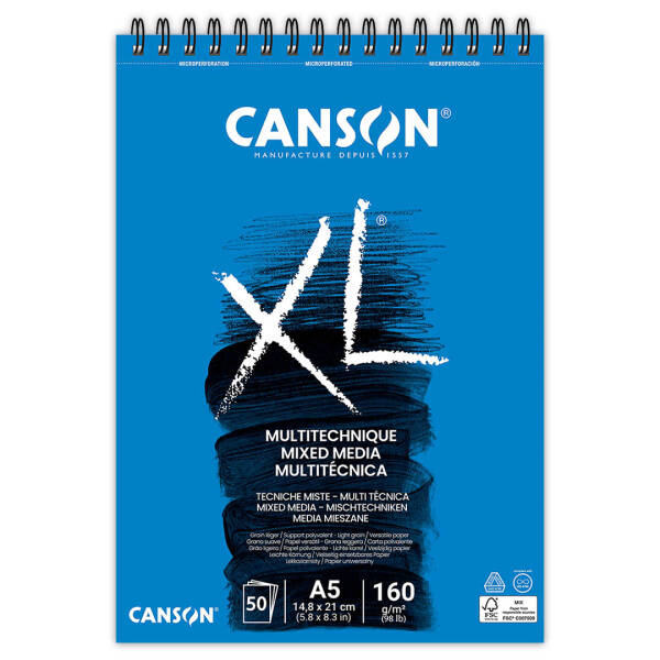 Canson XL Mixed Media Çok Amaçlı Defter 160gr A5 30 Yaprak - 1
